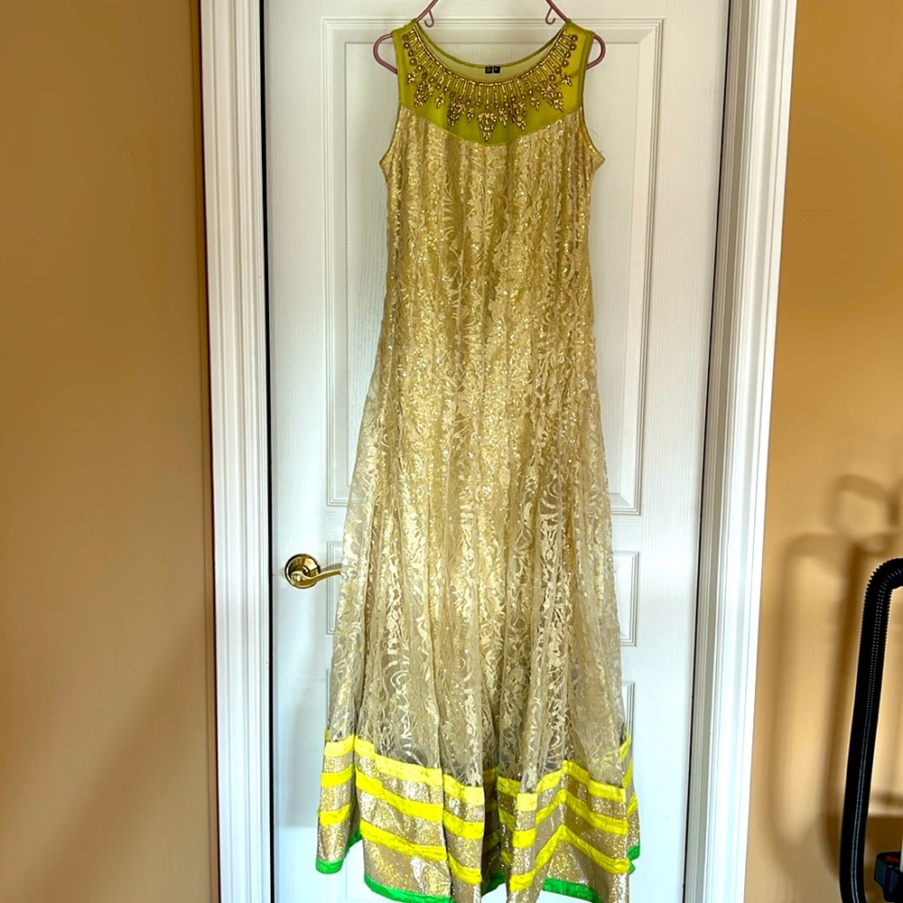 Beautiful gold and green/yellow Indian dress